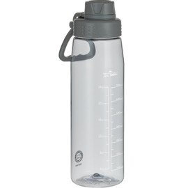Edmyre Water Bottle 32oz, clear water bottle with Chug Lid and Carry Handle, Reusable, Tritan, BPA Free, Hiking Water Bottle Suitable for Travel, Outdoors, Gym, Travel, Home, School (Gray)