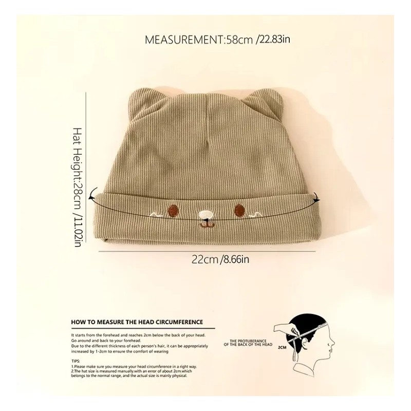 Gorrito Gorro De Cara De Gato Gatito Kawaii Orejitas Miau