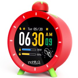 MOMILLA Kids Alarm Clock for Bedrooms, Colorful Display 7-Day Programmable 4 Alarms, Visual Timer with White Noise, Digital Clock Loud for Heavy Sleepers, Christmas Birthday Gifts for Girls Boys