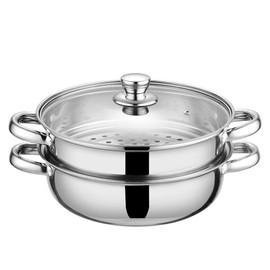 Steamer Pot with Lid, Multipurpose Stainless Steel Steaming Pot Cookware - 11-inch for Vegetables, Stews, Pasta, Dumplings, Sauce