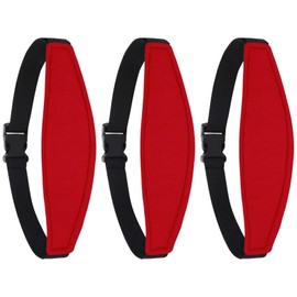 ZHOMA 3 Pcs Baby Head Support for Car Seat, Adjustable Band Strap for Stroller, Soft Neck Relief Slumber Sling for Toddler Infants Children and Kids, Sleep and Travel Protection Headrest Belt-Red