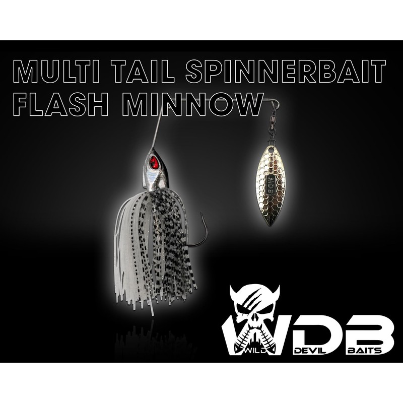 Wild Devil Baits Multi Tail Spinner Bait Artificial Bait Spin