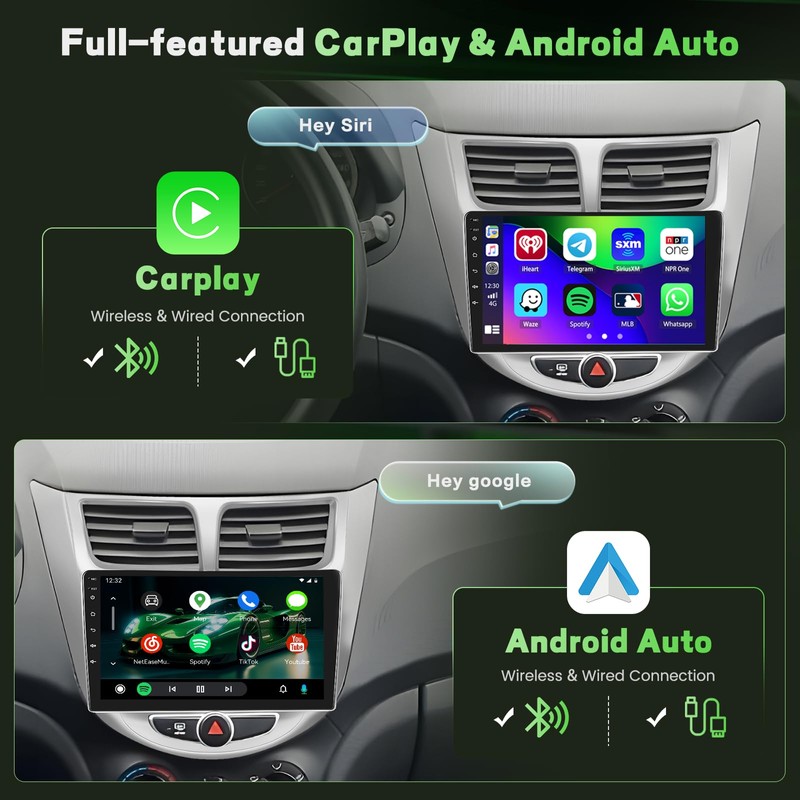 2+64GB Android 15 Car Radio for Hyundai Accent Verna Solaris