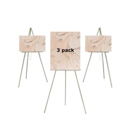 DJAR 3 Pcs 63" Wooden Easel Stand for Sign, Dual-use Adjustable Height, Wood Floor Display Easel for Wedding, Welcome Board, Poster, Picture, Photo- Green