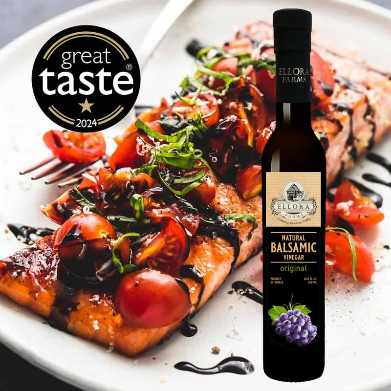 Ellora Farms, Plain Natural Balsamic Vinegar, Award-Winning, Thick and Creamy,