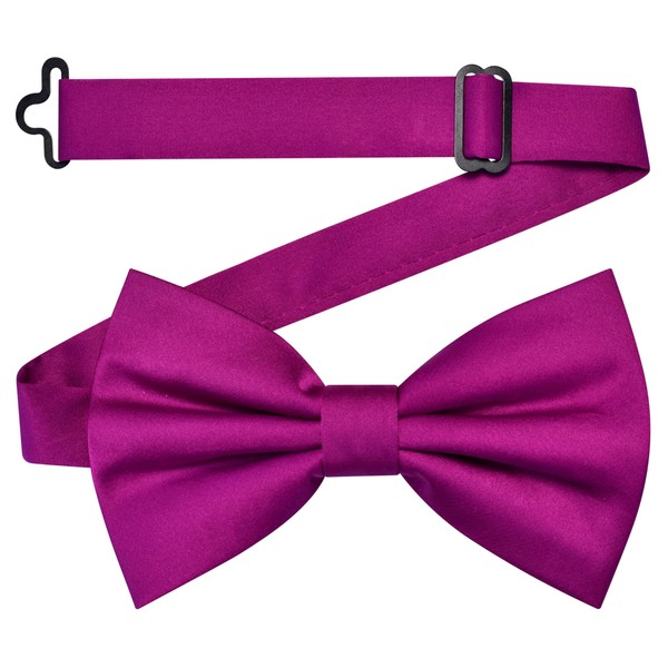 Branduce Plum Bow Tie for Men Pre-tied Adjustable Silk Blend