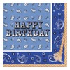 Creative Converting 16 Count Paper Lunch Napkins, Happy Birthday, Blue