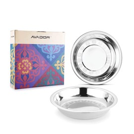 Avador Set of 4 Stainless Steel Camping Plate Set Great for Outdoors | Travel | Cabin | Environment Friendly | Camping