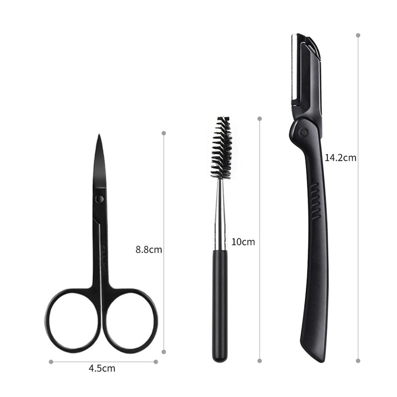 JIAMIAN 12pcs Eyebrow Trimming Kit Scissors Eyebrow Grooming Kit Professional