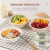 50PCS Disposable 9 Inch Plates Disposable Compostable Paper Tableware Set