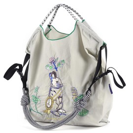 Ball&Chain Women Stylish Embroidered Tote Bag -Ideal Birthday Gift, Perfect Companion for Shopping, Travel, and Beach., White, Large