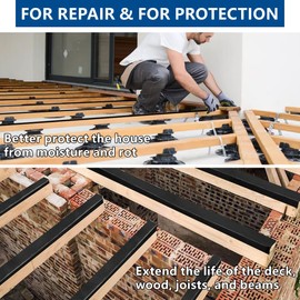 Butizone Joist Tape for Decking, 2" x 50' Butyl Joist Tape, Black Waterproof, Anti-Corrosion, Self-Adhesive Deck Joist Flashing Tape for Deck, Joists, Beams Protection, 8 Rolls