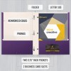Better Office Products Purple Paper 2 Pocket Folders with Prongs,