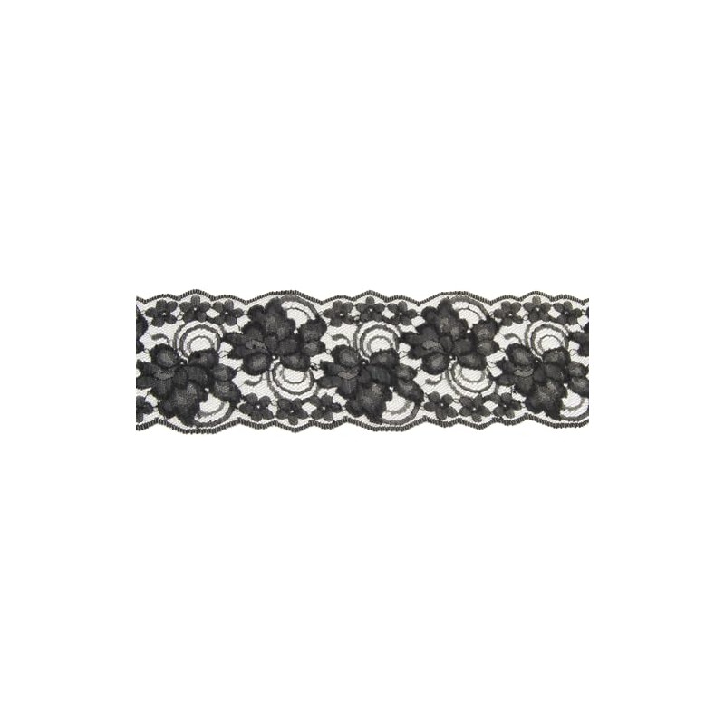 Ribbon Bazaar Lace 4485 4 inch Black by The Yard
