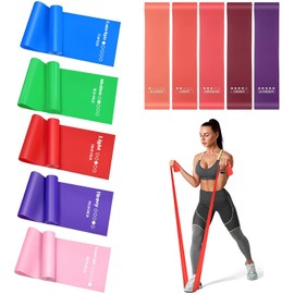TOCOZOC Bandas de Resistencia 10Pcs, Ligas de Resistencia para Ejercicio, Banda Elástica Resistencia para Yoga TPE, para Entrenamiento Deporte Yoga Pilates