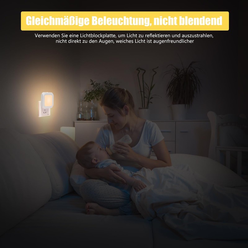 Adamyee LED Night Light Socket Children's Night Light with Motion