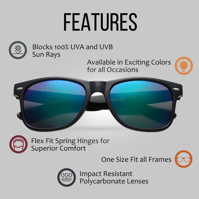 Got Shades Wholesale Bulk Unisex 80's Retro 100% UV Sunglasses