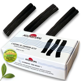Arekusan X3 Vegetable Water Filter with Activated Carbon Kishu Binchotan – Cleaning of the tap water from Japanese wood – Rods for cleaning carafes, drinking bottle, environmentally friendly, organic