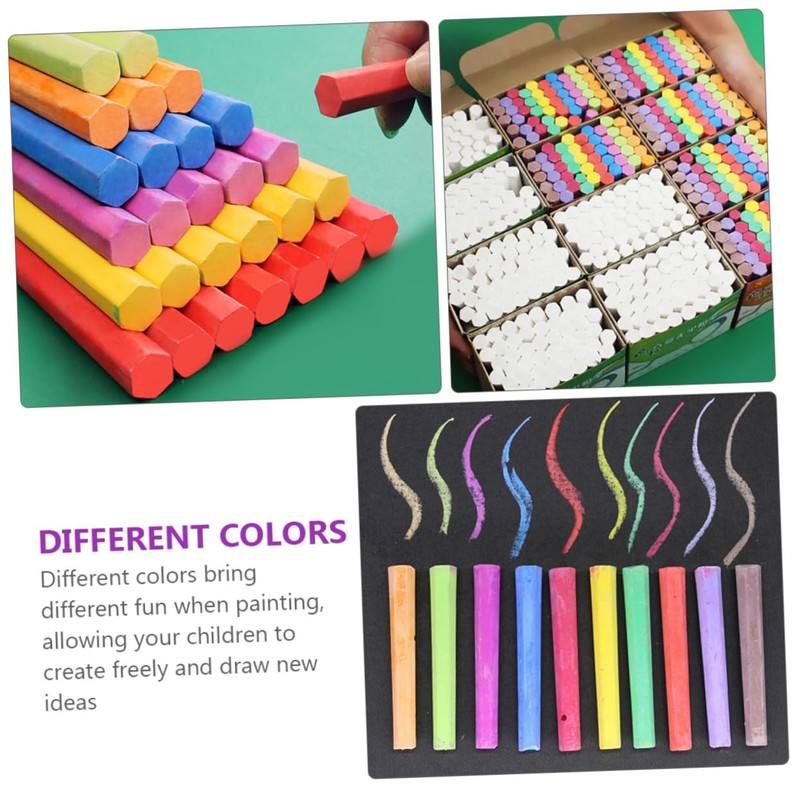 COHEALI 3 Pack Hexagonal Dustless Chalks Blackboard Chalks for Non-toxic