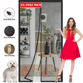 MUCH Magnetic Screen Door Mosquito Bug Net No Hands Entry Mesh Partition Sliding Door