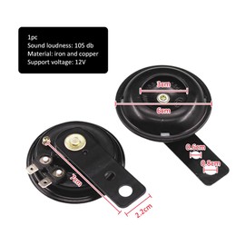 Signal Horn 12 V Loud, Universal Horn, Signal Horn 12 V, Horn, Motorcycle Horn, for Motorcycle, Tricycle, Pocket Bikes, 1 Piece, Black