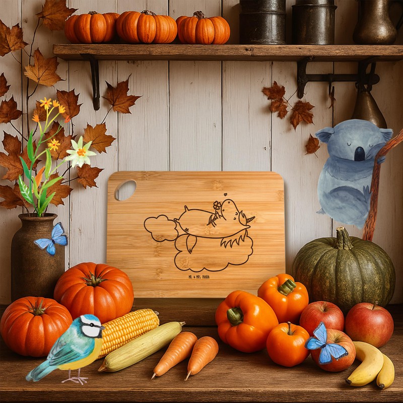 Mr. & Mrs. Panda Bamboo Chopping Board Unicorn in Love