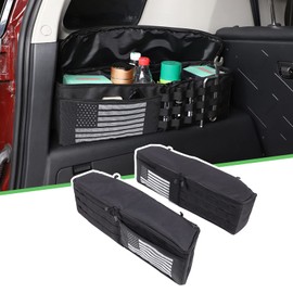 LLKUANG Trunk/Tail Box Organizer Tray Oxford Cloth Black Multifunction Storage Box for Toyota FJ Cruiser 2007-2021 Car Phone Tray-2 PCS(Left and Right - US Flag)