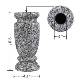 Afvarir Granite Cemetery Vase for Grave Markers,Heavy Headstone Memorial Flower Holder Decoration.