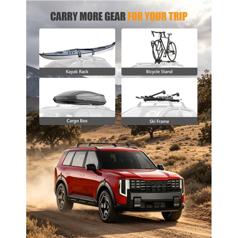 Roof Rack Cross Bars for Kia Telluride 2026 2027 EX