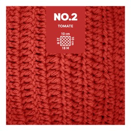 myboshi No. 2 with Label, Cotton for Crocheting, Baby Wool, Vegan Wool for Knitting, Wool Washable at 60 Degrees, for Baby and Amigurumi, 50 g, Ll 100 m Red (Tomato), 4 Balls
