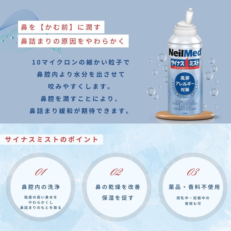 NeilMed Sinus Mist Saline Spray 125ml 1 pc(s) Manual Biological