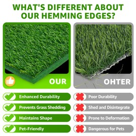 Dog Grass Pad with Tray - 35''x23'' Dog Litter Box with 2 Pack Hemmed Edge Artificial Grass Patch + 2 Washable Reusable Pee Pads, Indoor Outdoor Fake Gras Potty for Patio Balcony Apartment Use