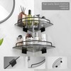 Voldra 2 Pack Glass Corner Shower Shelf for Bathroom Black