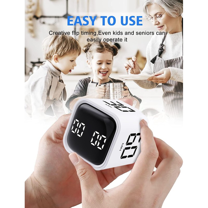 Cu-be Timer, Kitchen Timer, Gravity Sensor Flip Cu-be Timer, LED