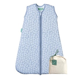 molis&co - Baby Sleeping Bag 2.5 TOG - All-Year Sleeping Bag - Baby Sleeping Bag Newborn - 100% Cotton (Oeko-Tex 100), Sleeveless Winter Sleeping Bag Padded - Premium Quality - Blue Garden (60 cm)