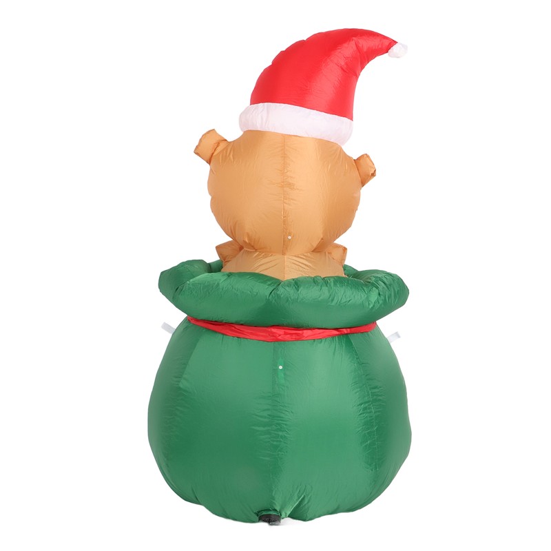 1.5m Christmas Inflatable Lovely Bear in Gift Bag with LED