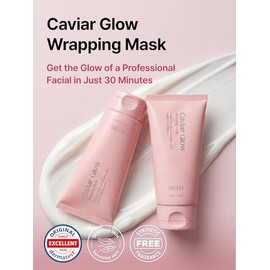 Delere Máscara Envolvente de Colágeno con Brillo de Caviar | Máscara Facial Coreana Despegable para una Piel Luminosa y Refirmación de la Piel Visible