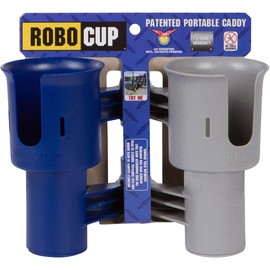 ROBOCUP, (Navy & Gray), Best Cup Holder for Drinks, Fishing Rod/Pole, Boat, Beach Chair, Golf Cart, Wheelchair, Walker, Drum Sticks, Microphone Stand