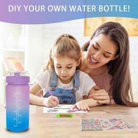 Ann Bully Decorate Your Own Water Bottle Kits for Girls Age 4-6-8-10, DIY Unicorn Gem Diamond Art Crafts Gifts for Boys Birthday-02