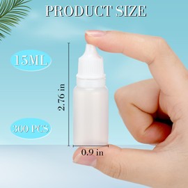 TrelaCo 300 Pcs Plastic Dropper Bottles Bulk 15ml Squeezable Eye Liquid Dropper with Caps Clear Refillable Bottle for Liquids Oils Essence Paint