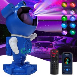 RUISHINE Galaxy Projector Night Light for Bedroom, Room Decoration, LED Lights, Astronaut Galaxy with Nebula Moon, Bluetooth, White Noise, Remote Control