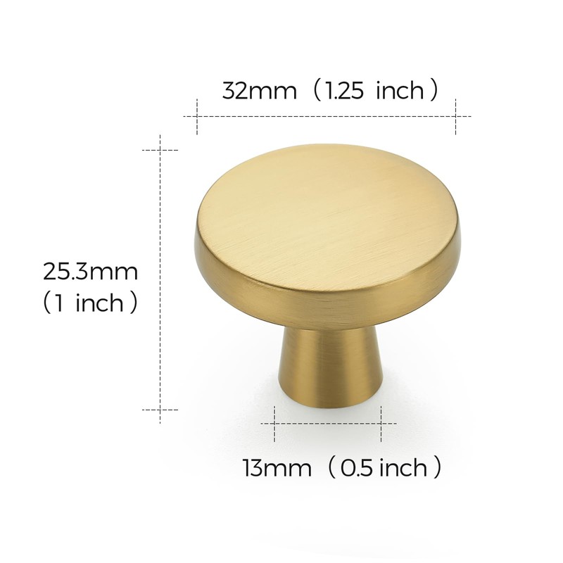 Ravinte 30 Pack Solid Single Hole Kitchen Round Cabinet Knobs