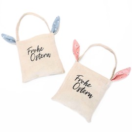 Jute and Velvet Bag with Ears, Alternative Easter Nest in Easter Bunny Design, High-Quality Reusable Gift Packaging, Easter Basket for Filling