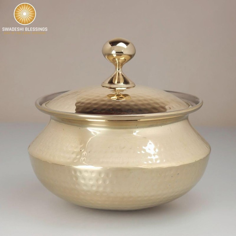 Swadeshi Blessings Exclusive Range Brass Handi Pot for Cooking with