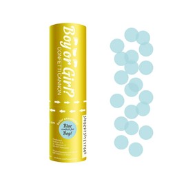 GoDan Boy Confetti Cannon Reveal Gender Tissue Paper Confetti Dots Blue Circles 15cm Tube with Round Paper Confetti, Confetti Shooter and Party Poppers Perfect for Baby Shower