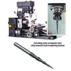 EMSea Tapered Ball Nose End Mill with 0.25mm Ball Nose Solid Tungsten Carbide 2 Flutes TiAIN Coated CNC Engraving Tool 1/8 Inch Shank for CNC Machining Centers