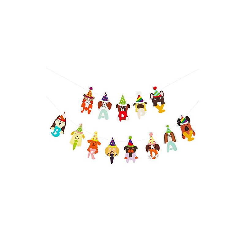 Happium Happy Birthday Puppies Bunting - Multi-Colour