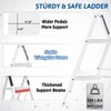 Double Elite Step Ladder 2 Step Folding, Sturdy 330 Lbs