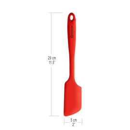 CUISINOX Heat-Resistant, Non-Stick Silicone Baking Cooking Utensil, 11" Spatula, Red