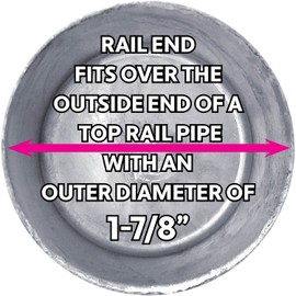 Jake Sales 1-7/8" Top Rail End for Chain Link Fence - Use for 1-7/8" Outside Diameter Top Rail Pipe - Galvanized Pressed Steel Chain Link Rail End